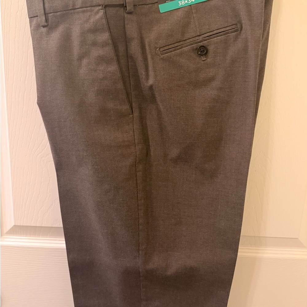 Kirkland Signature Charcoal & brown with beige tweed like colors. Dress/BC Pants